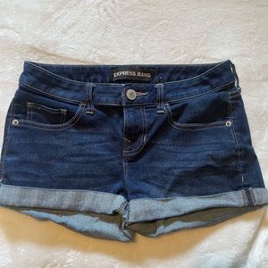 Express shorts size 0 dark wash